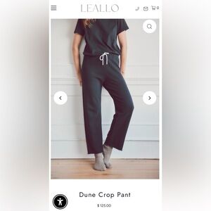 LEALLO Dune Crop 100% Peruvian French Terry Cotton Pants, Size XL
